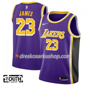 Dječji NBA Dres Los Angeles Lakers Lebron James 23 Nike 2018-19 Ljubičasta Swingman